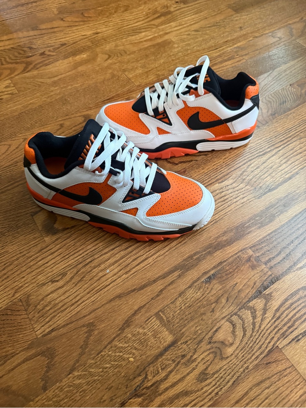 Bo Jackson Orange and White Athletic Sneakers with Black Accents